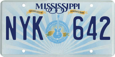 MS license plate NYK642