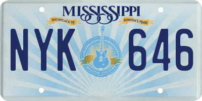 MS license plate NYK646