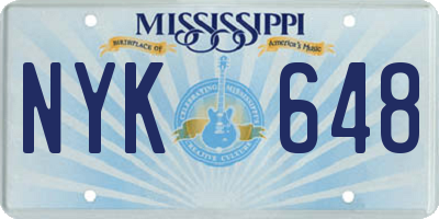 MS license plate NYK648