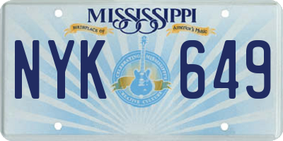 MS license plate NYK649