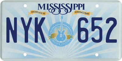 MS license plate NYK652
