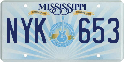 MS license plate NYK653