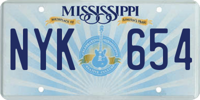 MS license plate NYK654