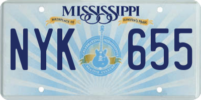 MS license plate NYK655