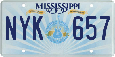 MS license plate NYK657