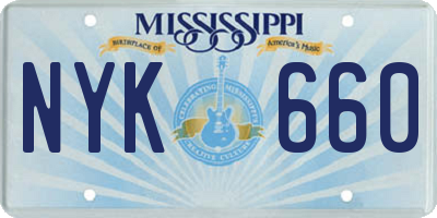 MS license plate NYK660