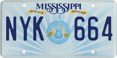 MS license plate NYK664