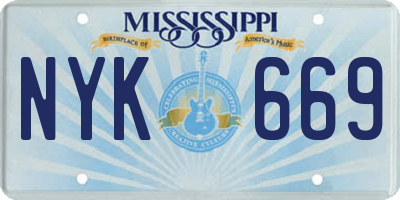 MS license plate NYK669