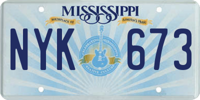 MS license plate NYK673