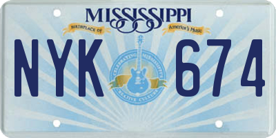MS license plate NYK674