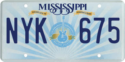 MS license plate NYK675