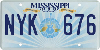 MS license plate NYK676
