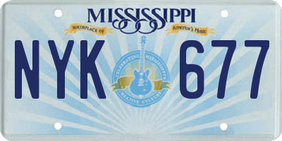 MS license plate NYK677