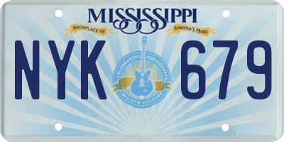 MS license plate NYK679