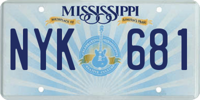 MS license plate NYK681