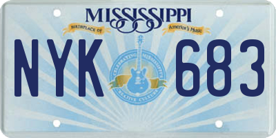 MS license plate NYK683