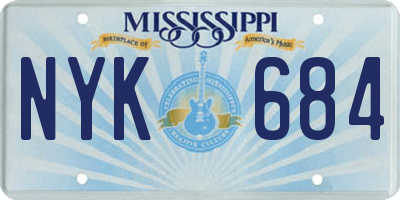 MS license plate NYK684