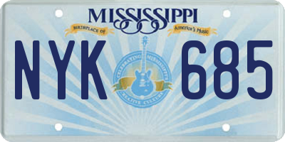 MS license plate NYK685