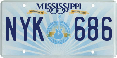 MS license plate NYK686