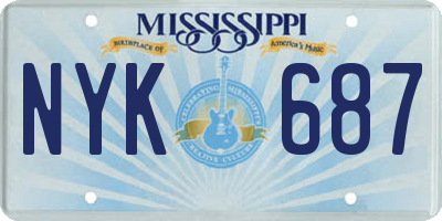 MS license plate NYK687