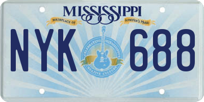 MS license plate NYK688