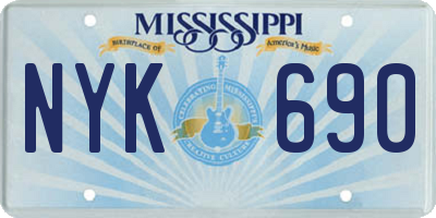 MS license plate NYK690