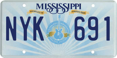 MS license plate NYK691