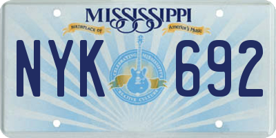 MS license plate NYK692