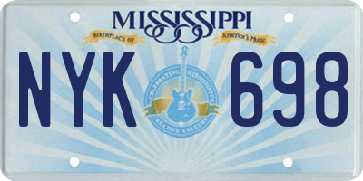 MS license plate NYK698