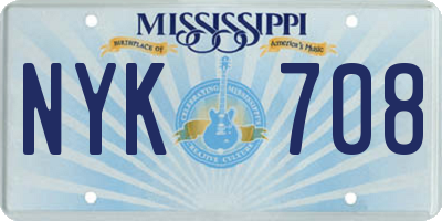 MS license plate NYK708