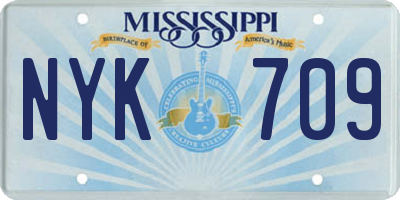 MS license plate NYK709