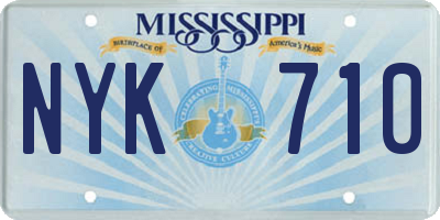MS license plate NYK710