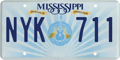 MS license plate NYK711