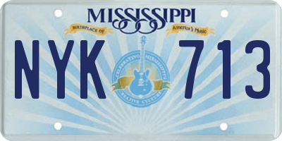 MS license plate NYK713