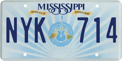 MS license plate NYK714