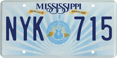 MS license plate NYK715