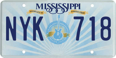 MS license plate NYK718