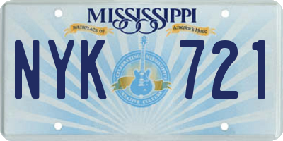 MS license plate NYK721