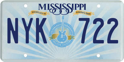 MS license plate NYK722