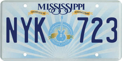 MS license plate NYK723