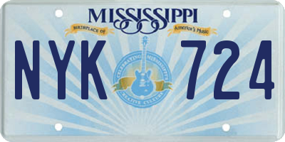MS license plate NYK724