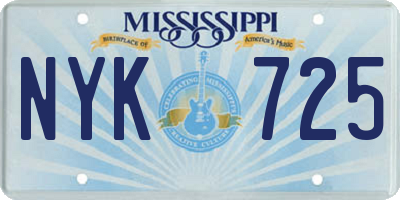 MS license plate NYK725