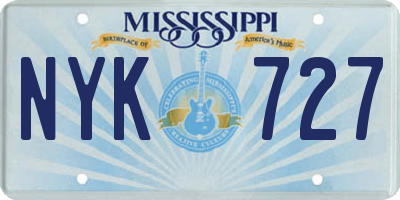 MS license plate NYK727