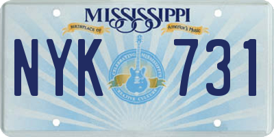 MS license plate NYK731