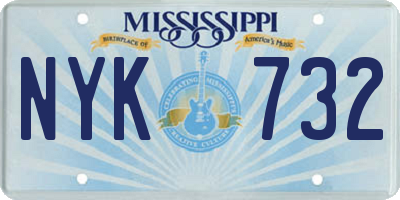 MS license plate NYK732