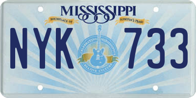 MS license plate NYK733