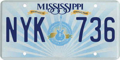 MS license plate NYK736