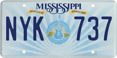 MS license plate NYK737