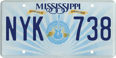 MS license plate NYK738