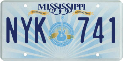 MS license plate NYK741
